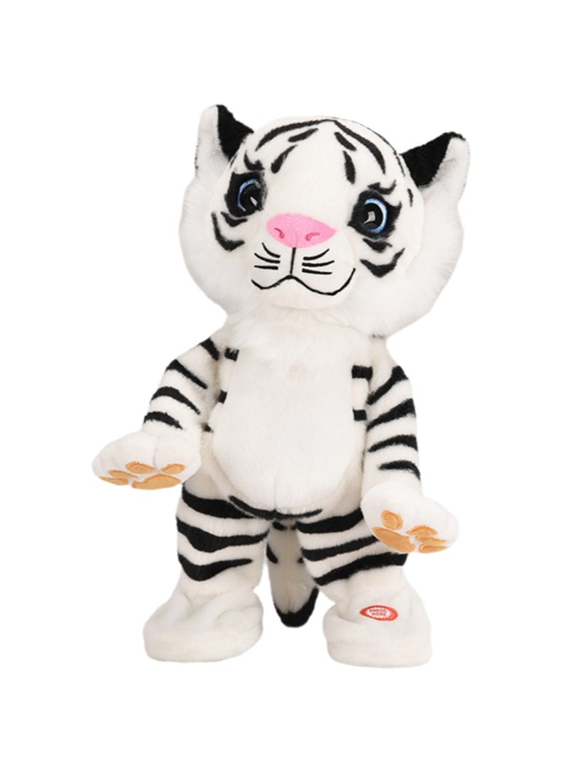 White Tiger Electronic Pet Plush Toy Can Sing, Talk And Dance, Interactive Toy For Children And Babies - Image 1